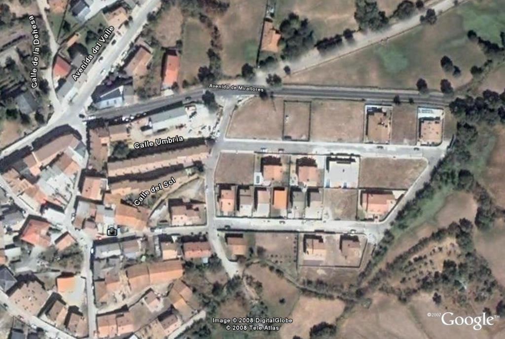 Vista aérea de zona de obras en Rascafría